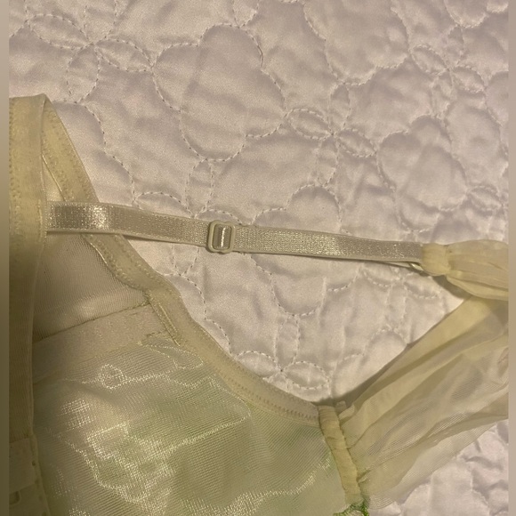 Victoria's Secret Sheer Green Floral Bra, 38C, with matching pantie, size large. - Picture 7 of 15